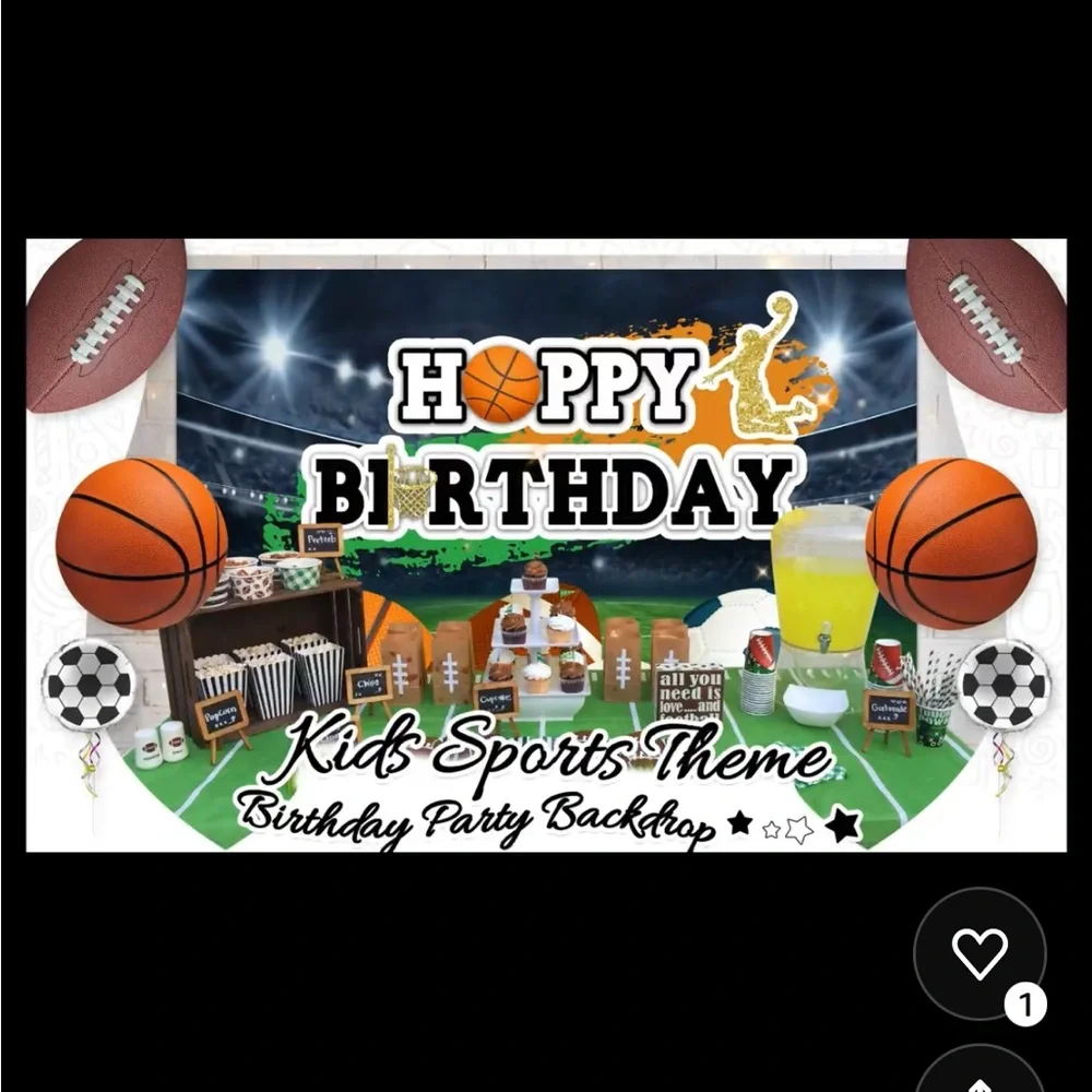 EUC Kids Sports Themed “Happy Birthday” Back Drop  Wall Banner‼️ Measures 48X72